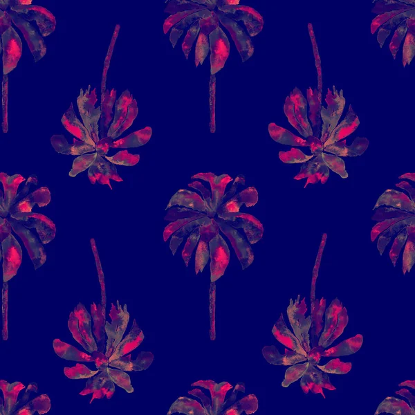 Schema delle palme. Esotico acquerello modello senza soluzione di continuità — Foto Stock