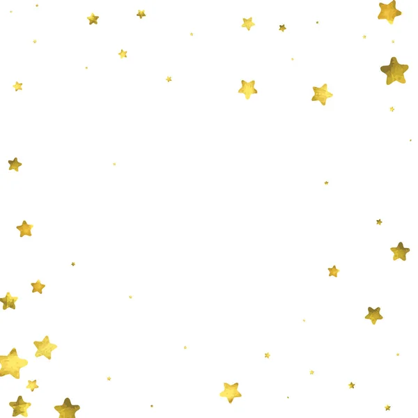 Confiti estrella. Fondo de confeti al azar oro — Vector de stock