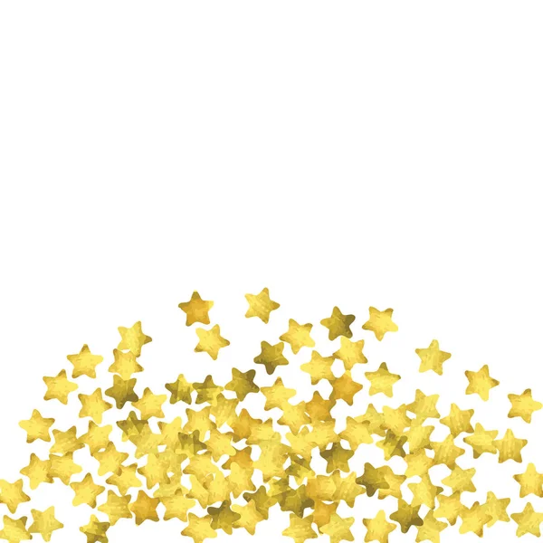 Star confetti. Ouro fundo confete aleatório — Vetor de Stock