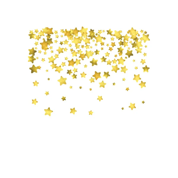 Star confetti. Ouro fundo confete aleatório —  Vetores de Stock