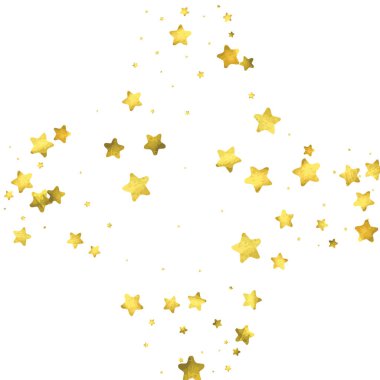 Yıldız konfeti. Altın rasgele konfeti arka plan