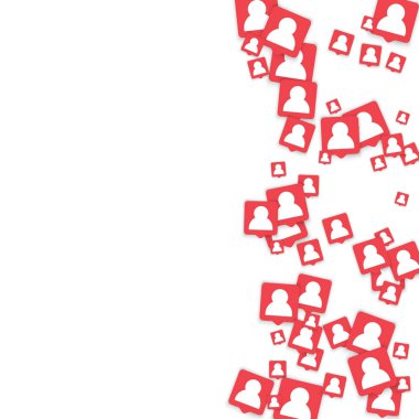 Adam simgesini bildirim ile sosyal medya arka plan.