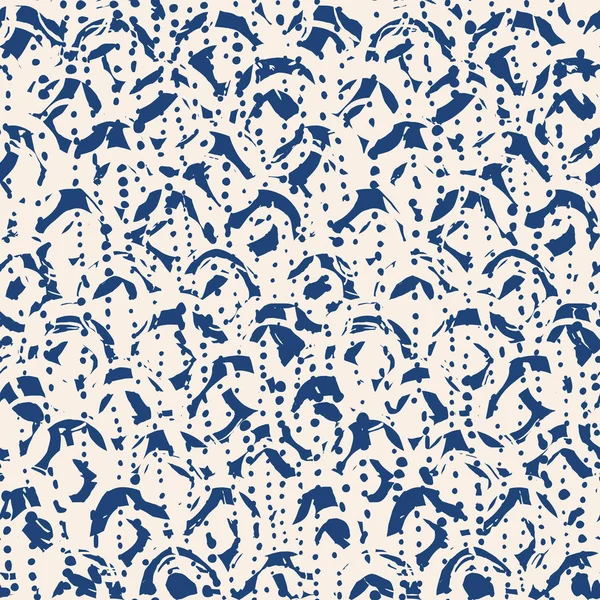 Indigo tie dye naadloze patroon. — Stockvector