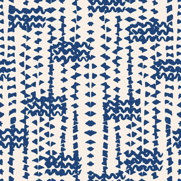 Indigo tie dye seamless pattern. — Stock Vector