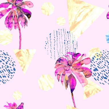 Geometrik palmiye desen. 