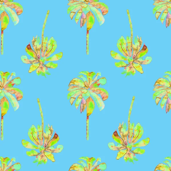 Palm Pattern. Exotic Watercolor Seamless Pattern