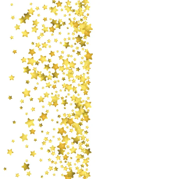 Ster confetti. Gouden willekeurige confetti achtergrond — Stockvector