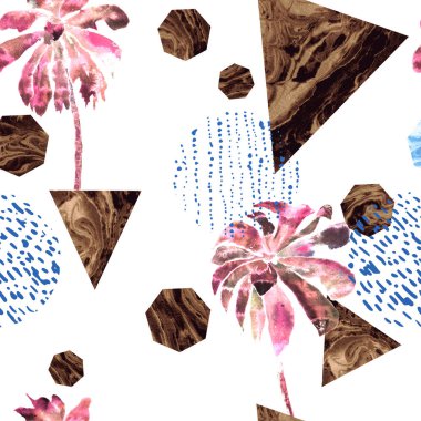 Geometrik palmiye desen. 