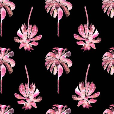 Palmiye desen. Egzotik suluboya Seamless Modeli