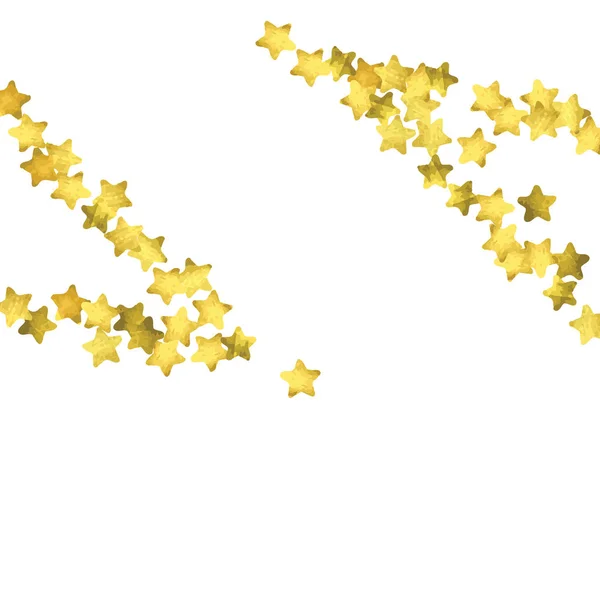 Confiti estrella. Fondo de confeti al azar oro — Vector de stock