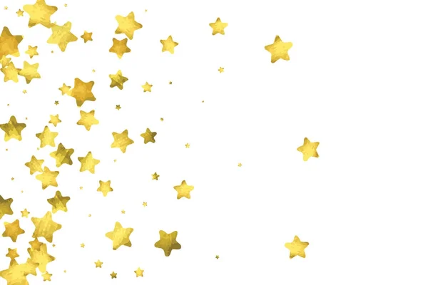 Konfety hvězdy. Zlaté konfety náhodné pozadí — Stockový vektor