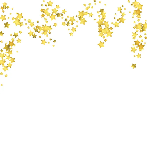 Star confetti. Gold random confetti background — Stock Vector