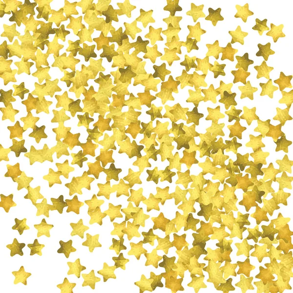 Confiti estrella. Fondo de confeti al azar oro — Vector de stock