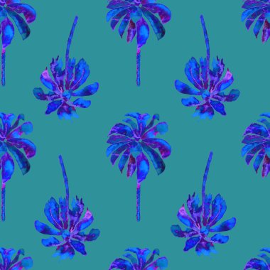 Palmiye desen. Egzotik suluboya Seamless Modeli