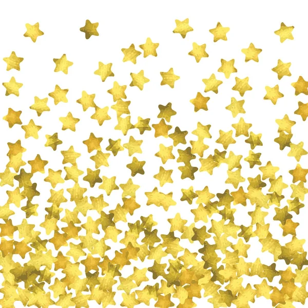 Star confetti. Ouro fundo confete aleatório — Vetor de Stock