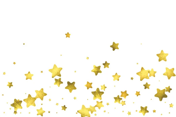 Star confetti. Ouro fundo confete aleatório —  Vetores de Stock