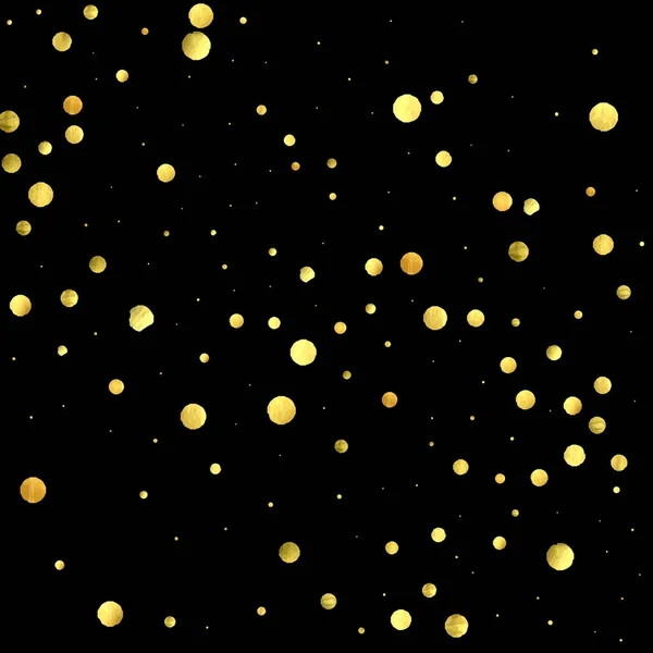 Golden confetti geïsoleerd op zwarte achtergrond. — Stockvector