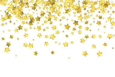 Yıldız konfeti. Altın rasgele konfeti arka plan