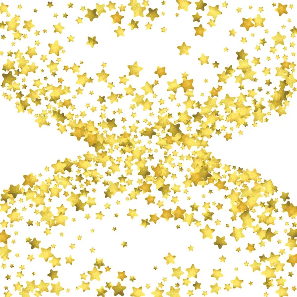 Star confetti. Ouro fundo confete aleatório — Vetor de Stock