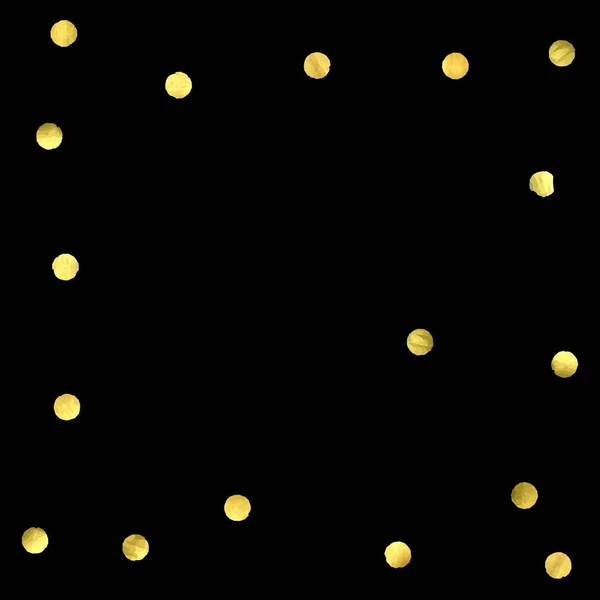 Kultainen konfetti eristetty mustalla pohjalla. — vektorikuva
