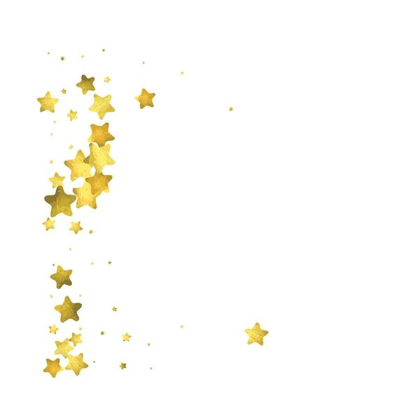 Star confetti. Gold random confetti background — Stock Vector