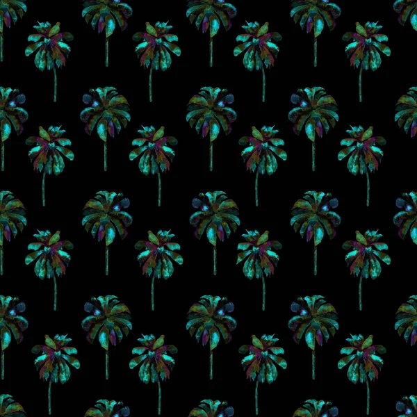 Palm minta. Egzotikus akvarell Seamless Pattern — Stock Fotó