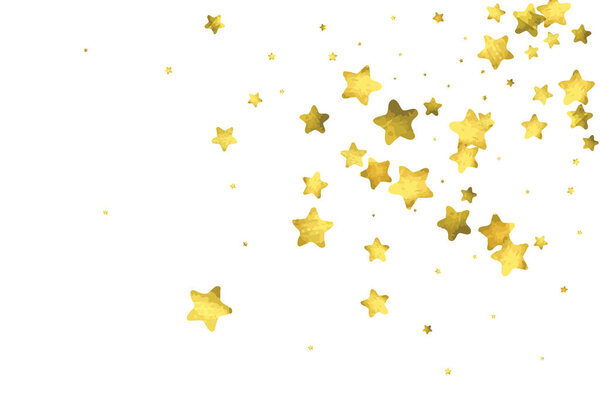 Star confetti. Gold random confetti background