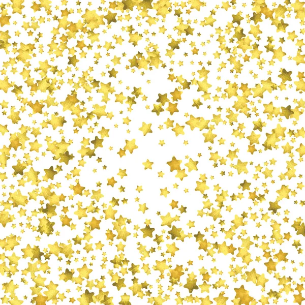 Star confetti. Ouro fundo confete aleatório — Vetor de Stock