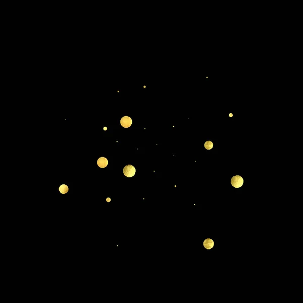 Goldenes Konfetti auf schwarzem Hintergrund. — Stockvektor