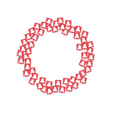 Adam simgesini bildirim ile sosyal medya arka plan.