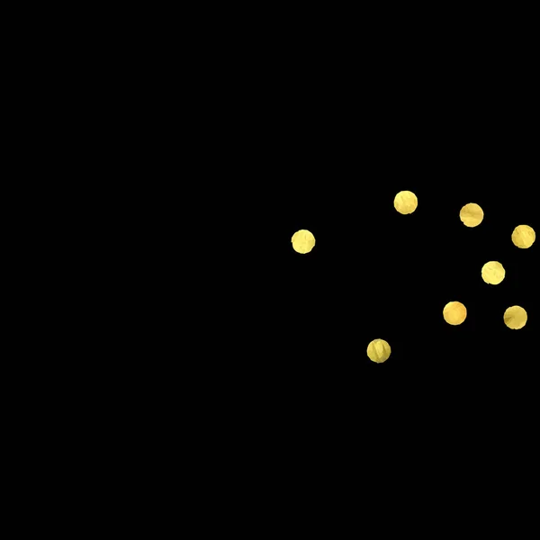 Golden confetti isolerad på svart bakgrund. — Stock vektor