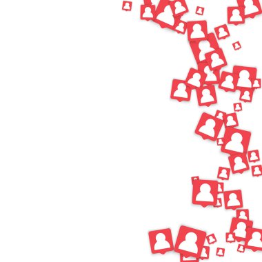 Adam simgesini bildirim ile sosyal medya arka plan.