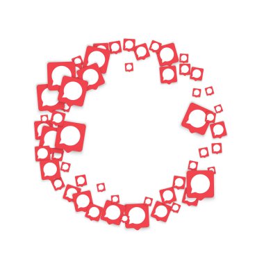 Sosyal Medya simgeler sohbet bildirim kabarcıkları ile arka plan.