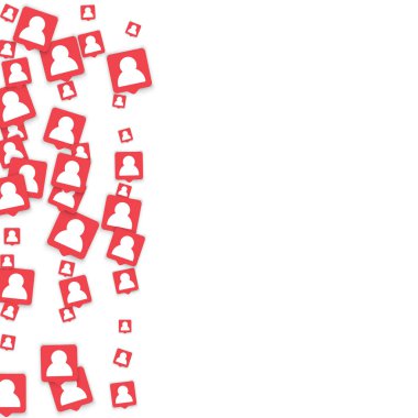 Adam simgesini bildirim ile sosyal medya arka plan.