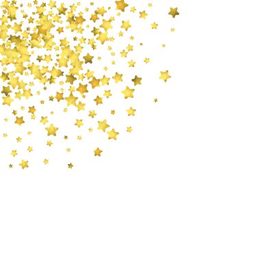 Yıldız konfeti. Altın rasgele konfeti arka plan