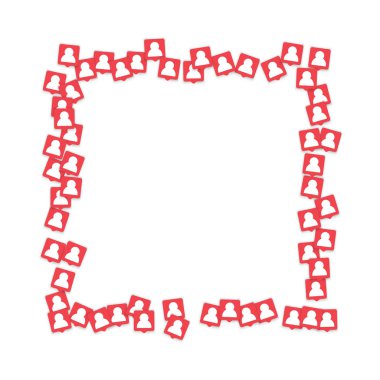 Adam simgesini bildirim ile sosyal medya arka plan.