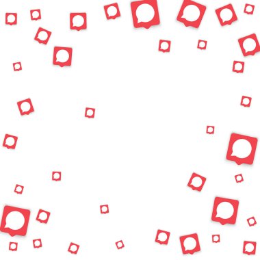 Sohbet bildirim baloncuklarıyla sosyal medya arka planı. Küresel ağda iletişim. Sosyal medya pazarlama blog sayfası için vektör illüstrasyonu. Sohbet simgesi bildirimleri beyaz üzerine izole edildi. 