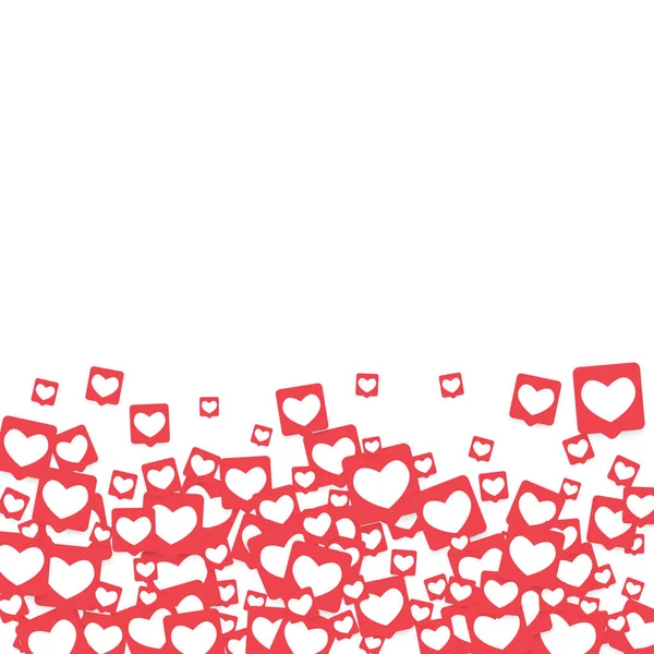 Iconos Medios Sociales Red Notificaciones Con Corazón Blanco Pink Square — Vector de stock