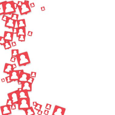 Adam simgesini bildirim ile sosyal medya arka plan.