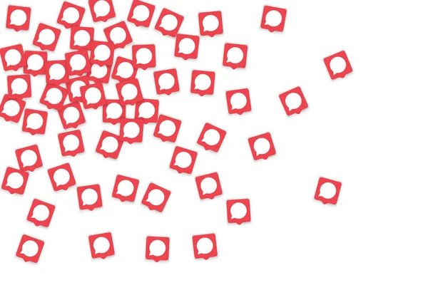 Фон соціальних мереж з бульбашками повідомлень чату на піктограмах . — стоковий вектор