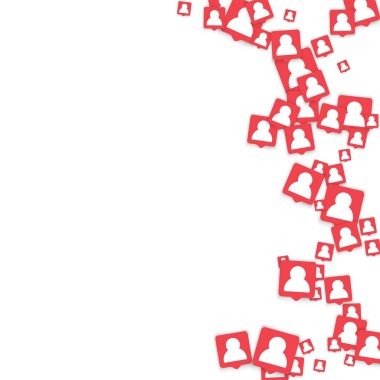 Adam simgesini bildirim ile sosyal medya arka plan.