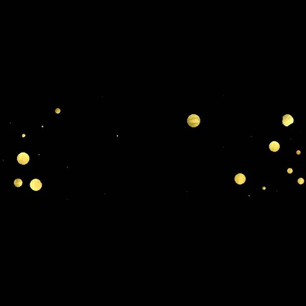 Золотые конфетти изолированы на черном фоне. — стоковый вектор