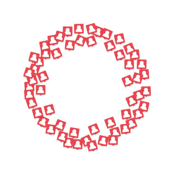 Adam simgesini bildirim ile sosyal medya arka plan.