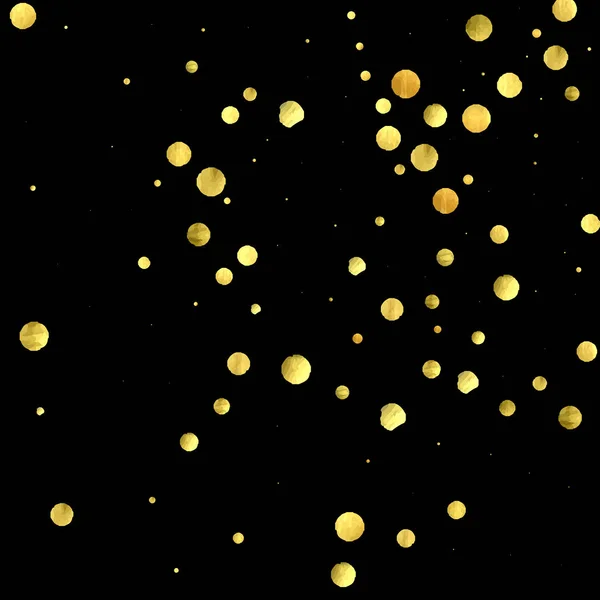 Золотые конфетти изолированы на черном фоне. — стоковый вектор
