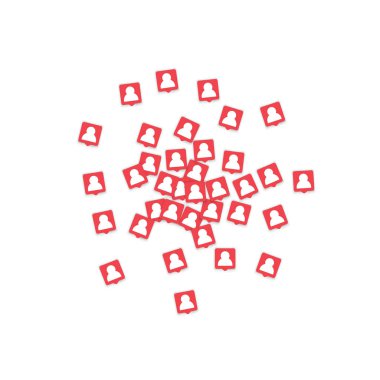 Adam simgesini bildirim ile sosyal medya arka plan.