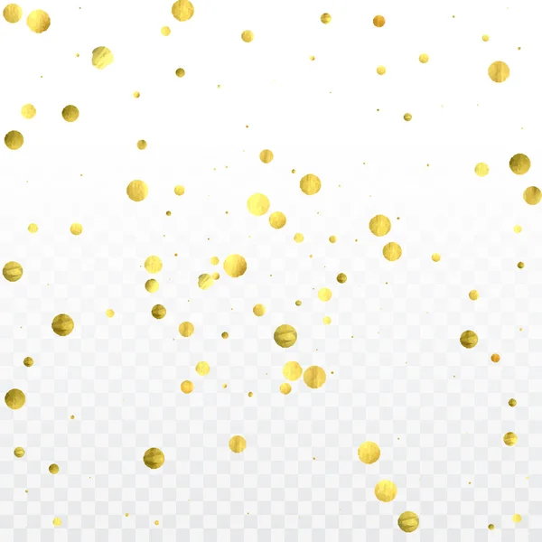 Ronde gouden confetti. — Stockvector