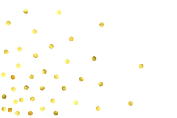 Ronde gouden confetti. — Stockvector