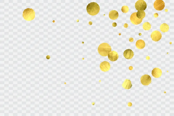 Ronde gouden confetti. — Stockvector