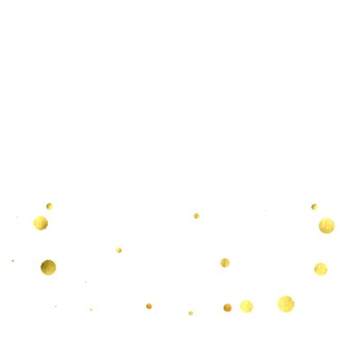 Yuvarlak altın konfeti.