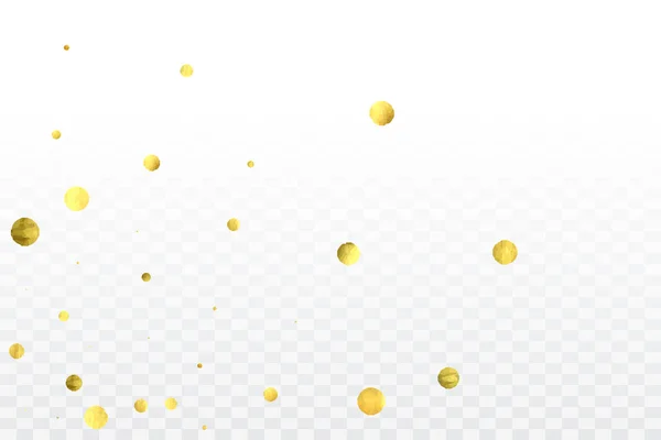 Ronde gouden confetti. — Stockvector
